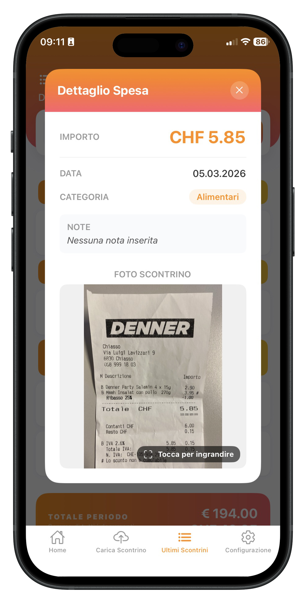 Dettaglio Spesa